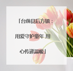 台前县后方镇：用爱守护童年 用心传递温暖