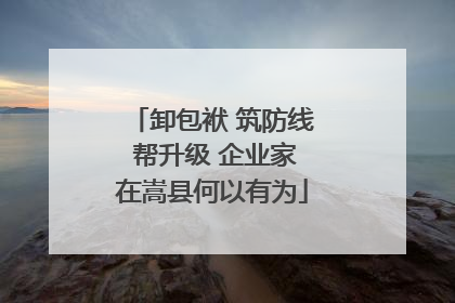卸包袱 筑防线 帮升级 企业家在嵩县何以有为
