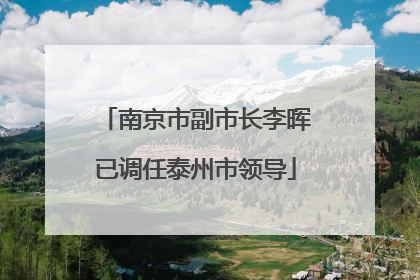 南京市副市长李晖已调任泰州市领导