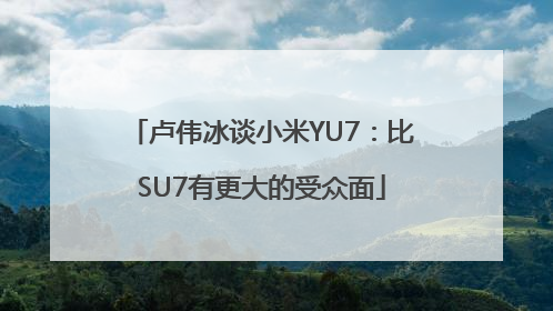 卢伟冰谈小米YU7：比SU7有更大的受众面