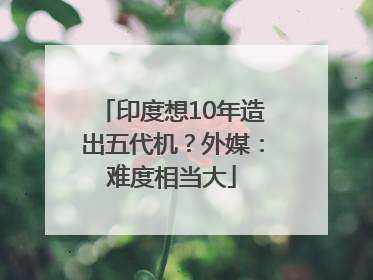 印度想10年造出五代机？外媒：难度相当大