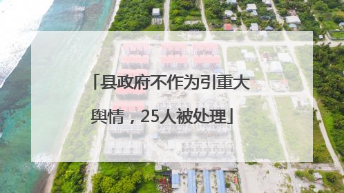 县政府不作为引重大舆情，25人被处理