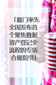 厦门率先全国发布首个聚焦数据资产登记全流程的专项合规指引