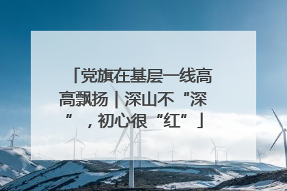 党旗在基层一线高高飘扬｜深山不“深”，初心很“红”
