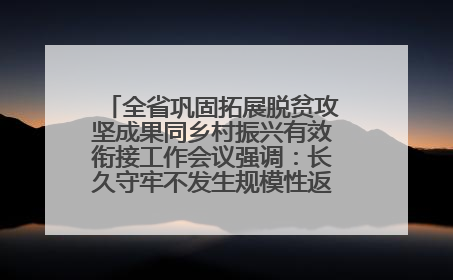 全省巩固拓展脱贫攻坚成果同乡村振兴有效衔接工作会议强调：长久守牢不发生规模性返贫致贫底线 王宁出席并讲话 王予波主持