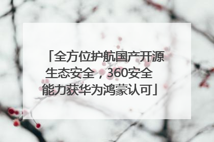 全方位护航国产开源生态安全，360安全能力获华为鸿蒙认可
