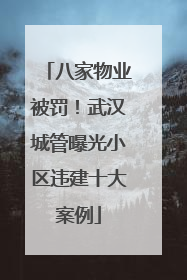 八家物业被罚！武汉城管曝光小区违建十大案例