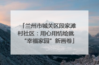 兰州市城关区段家滩村社区：用心用情绘就“幸福家园”新画卷