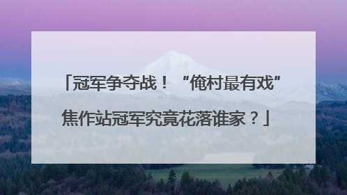 冠军争夺战！“俺村最有戏” 焦作站冠军究竟花落谁家？