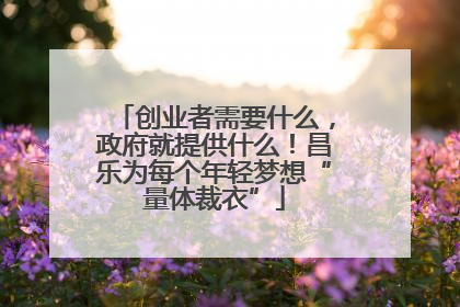 创业者需要什么，政府就提供什么！昌乐为每个年轻梦想“量体裁衣”