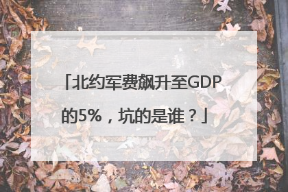 北约军费飙升至GDP的5%，坑的是谁？