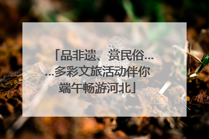 品非遗、赏民俗……多彩文旅活动伴你端午畅游河北