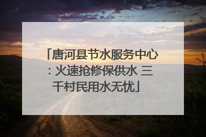 唐河县节水服务中心：火速抢修保供水 三千村民用水无忧