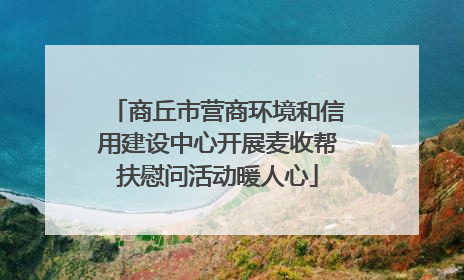 商丘市营商环境和信用建设中心开展麦收帮扶慰问活动暖人心