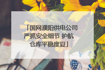 国网濮阳供电公司严抓安全细节 护航仓库平稳度夏