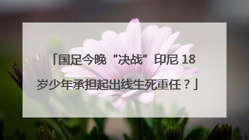 国足今晚“决战”印尼 18岁少年承担起出线生死重任？