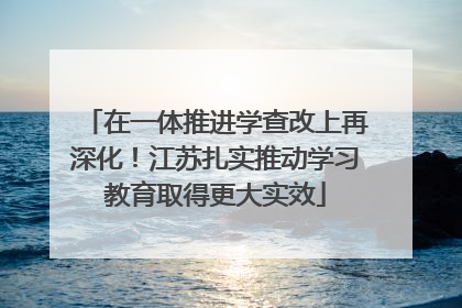 在一体推进学查改上再深化！江苏扎实推动学习教育取得更大实效