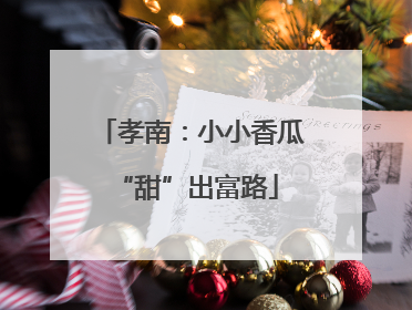 孝南：小小香瓜 “甜”出富路