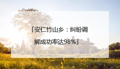安仁竹山乡：纠纷调解成功率达98%