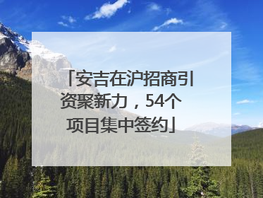 安吉在沪招商引资聚新力，54个项目集中签约