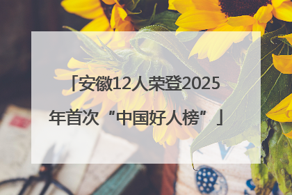 安徽12人荣登2025年首次“中国好人榜”