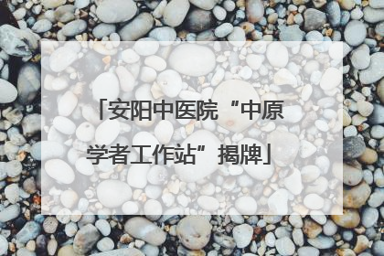 安阳中医院“中原学者工作站”揭牌