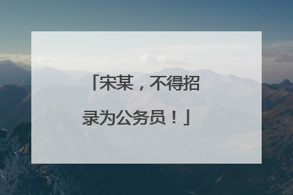 宋某，不得招录为公务员！