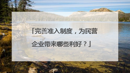 完善准入制度，为民营企业带来哪些利好？