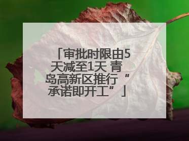 审批时限由5天减至1天 青岛高新区推行“承诺即开工”