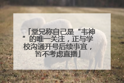 堂兄称自己是“韦神”的唯一关注，正与学校沟通开号后续事宜，暂不考虑直播