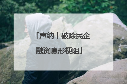 声纳丨破除民企融资隐形梗阻