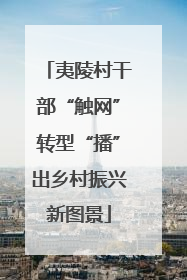 夷陵村干部“触网”转型“播”出乡村振兴新图景