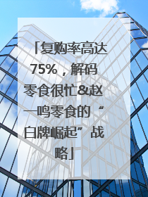 复购率高达75%，解码零食很忙&赵一鸣零食的“白牌崛起”战略