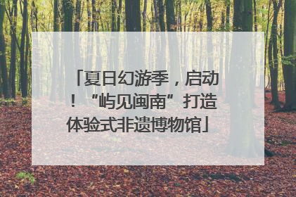 夏日幻游季，启动！“屿见闽南”打造体验式非遗博物馆