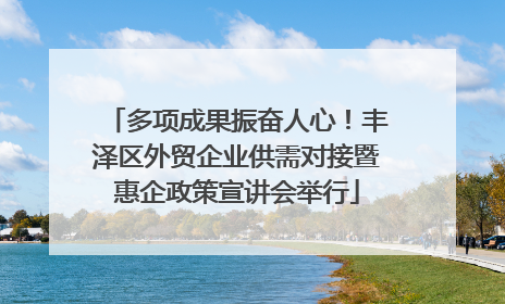 多项成果振奋人心！丰泽区外贸企业供需对接暨惠企政策宣讲会举行