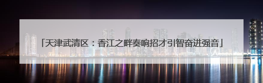 天津武清区：香江之畔奏响招才引智奋进强音