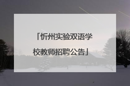 忻州实验双语学校教师招聘公告