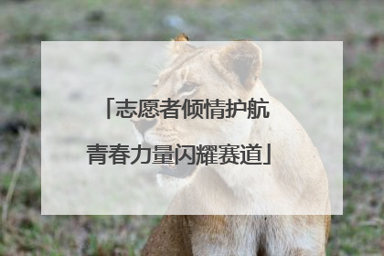 志愿者倾情护航 青春力量闪耀赛道