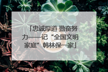 忠诚厚道 勤奋努力——记“全国文明家庭”韩林保一家