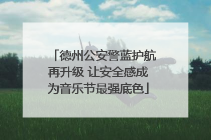 德州公安警蓝护航再升级 让安全感成为音乐节最强底色