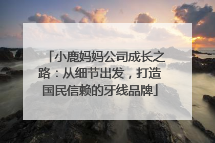 小鹿妈妈公司成长之路：从细节出发，打造国民信赖的牙线品牌