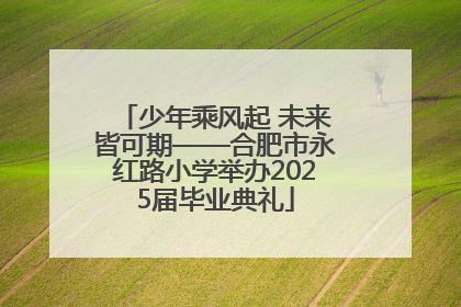 少年乘风起 未来皆可期——合肥市永红路小学举办2025届毕业典礼