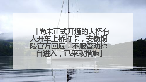 尚未正式开通的大桥有人开车上桥打卡，安徽铜陵官方回应：不服管劝擅自进入，已采取措施