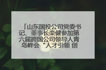 山东国投公司党委书记、董事长栾健参加第六届跨国公司领导人青岛峰会“人才引领 创新驱动”人力资源高质量发展对话会