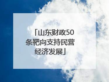 山东财政50条靶向支持民营经济发展