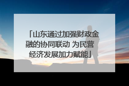 山东通过加强财政金融的协同联动 为民营经济发展加力赋能
