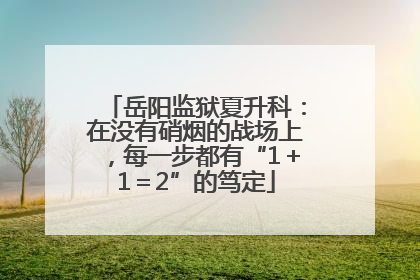 岳阳监狱夏升科：在没有硝烟的战场上，每一步都有“1＋1＝2”的笃定