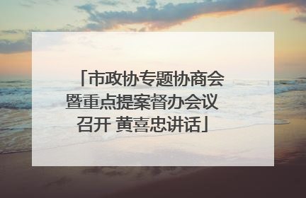 市政协专题协商会暨重点提案督办会议召开 黄喜忠讲话