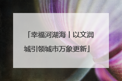 幸福河湖海丨以文润城引领城市万象更新