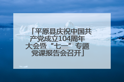 平原县庆祝中国共产党成立104周年大会暨“七一”专题党课报告会召开